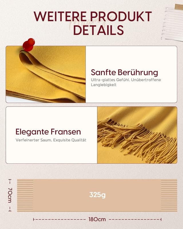 Thumbnail 4 de MaaMgic Schal Damen 200 cm Pashmina 🧣