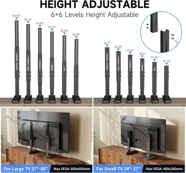 Detalle de TV stand table top support 68kg VESA