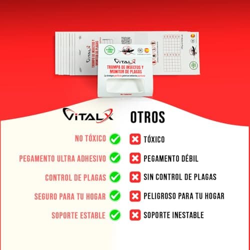Detalle de VITALX Pack 30 trampas ultradhesivas para cucarachas (sin venenos) + manual