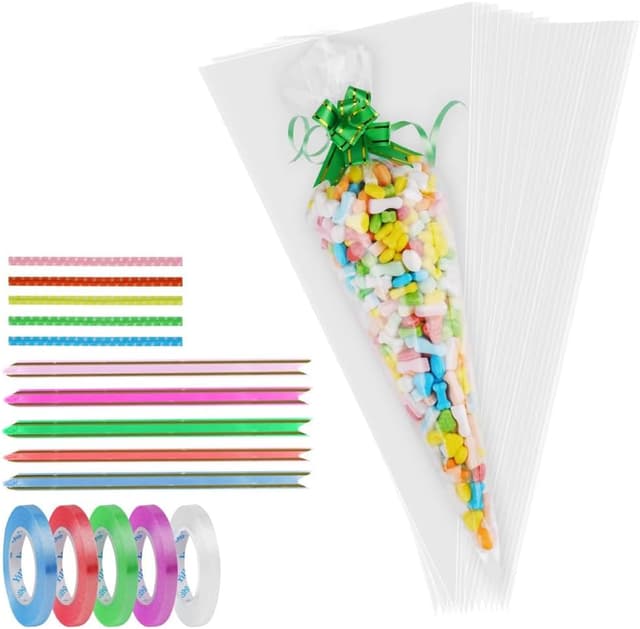 Imagen de OFFCUP Süßigkeiten Tüten 16x30cm Transparent en OfertitasTOP