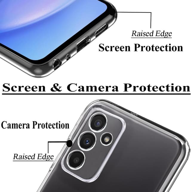 Detalle 2 de Unov clear case for Galaxy A15 – soft TPU protective cover with shock absorption and embossed design