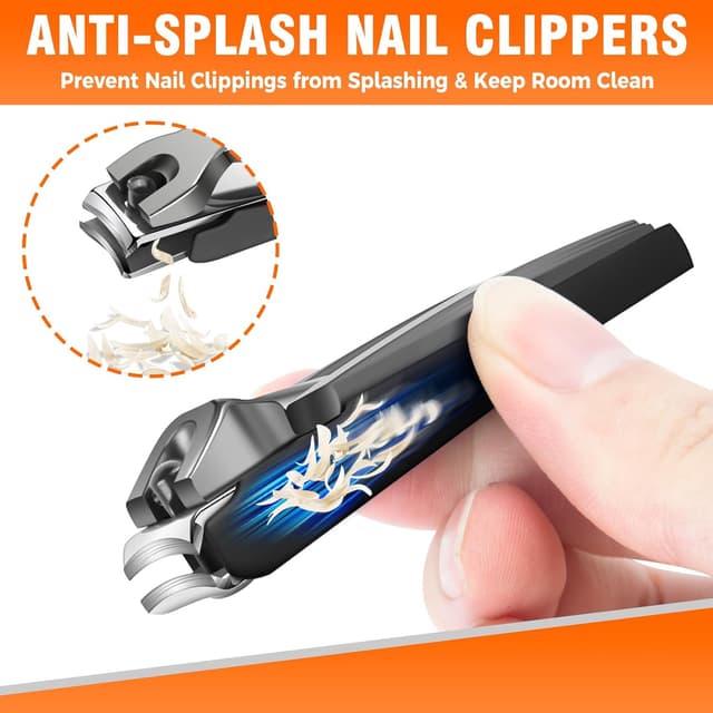 Detalle de Nail Clippers Zehennagelknipser-Set für Senioren mit abgewinkeltem Kopf und Auffangbehälter (5-teilig)