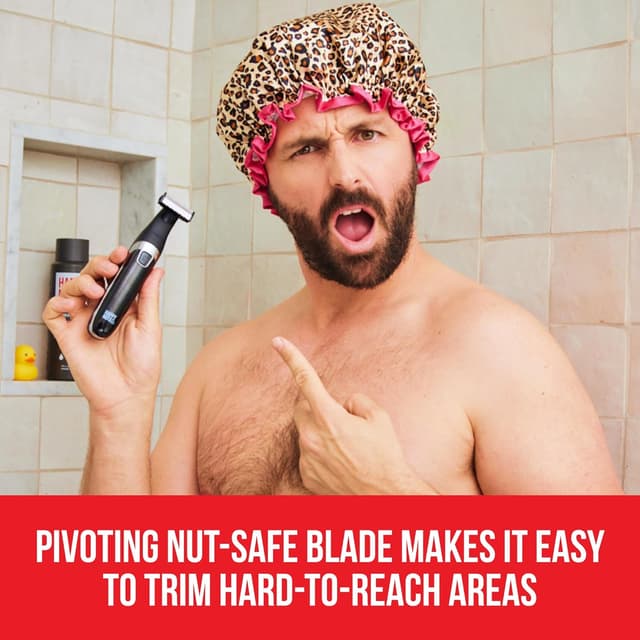 Detalle de HAPPY NUTS The Ballber™ Electric Body Hair Trimmer for Men (IPX7 Waterproof) — Mens Groomer Kit