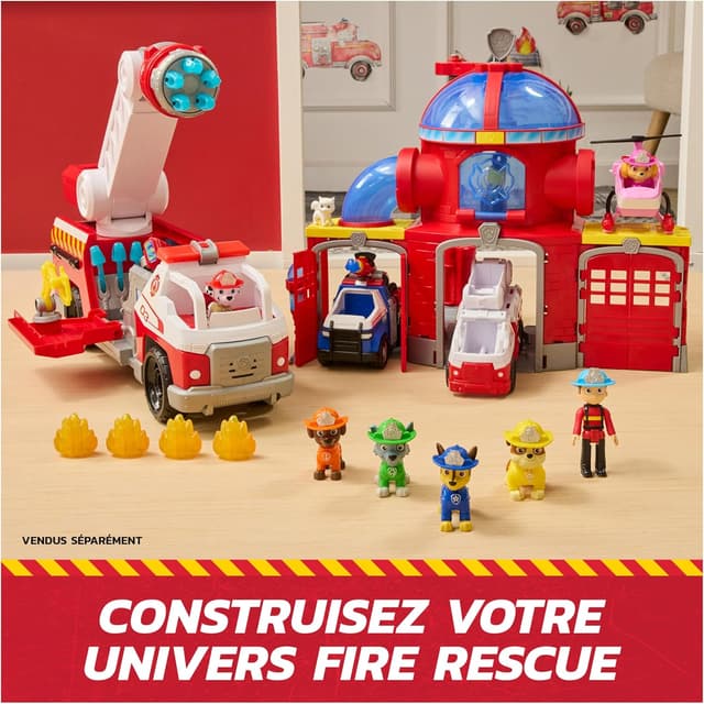 Detalle 2 de Coffret cadeau Paw Patrol Pat Patrouille Fire Rescue Mission : 7 figurines à collectionner (Fire Rescue) avec têtes et membres mobiles
