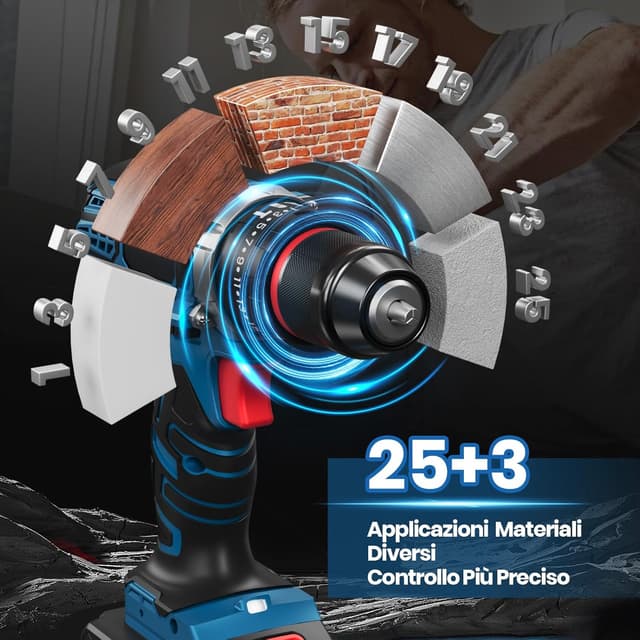 Thumbnail 3 de 21V Trapano a Batteria 45Nm