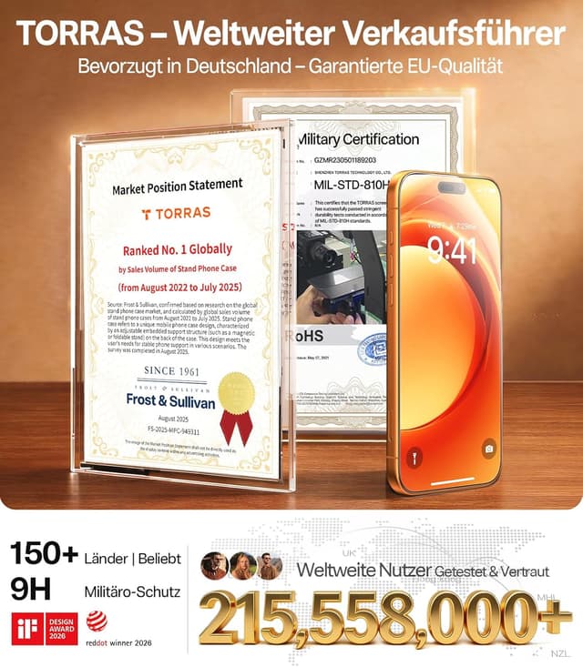 Detalle 2 de TORRAS Präzise iPhone 17 Pro Panzerglas 2 Stück