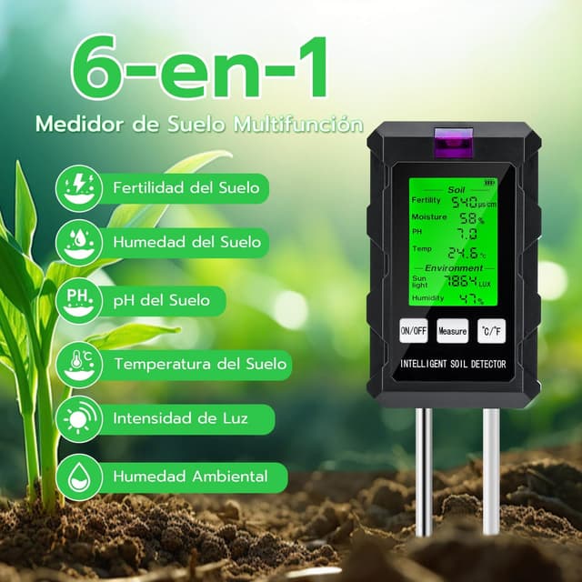 Detalle 2 de Wigearss Medidor de Suelo 6 en 1