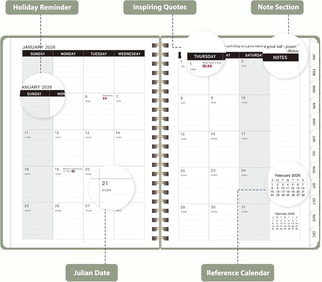 Detalle 2 de ROZZBY Agenda 2026 A5 Planner 6.3x8.5