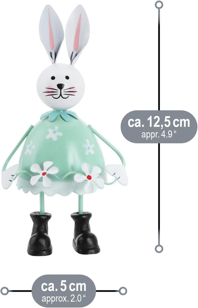 Thumbnail 5 de com-four 3X Lapin décoratif métal 12,5 cm 🐰