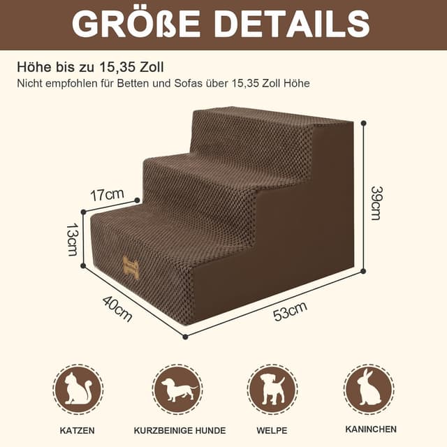 Detalle 2 de Nepfaivy Hundetreppe 3-stufig, 53 cm