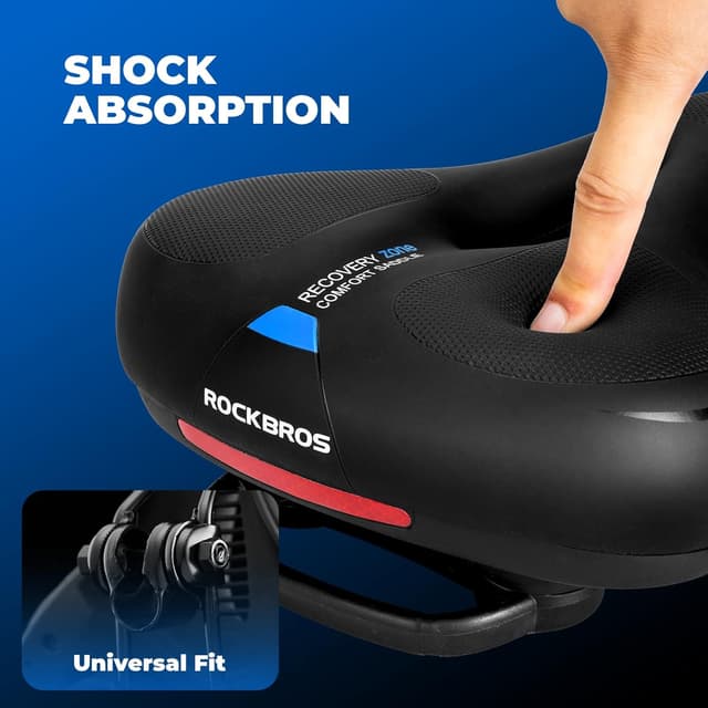 Detalle de ROCKBROS Comfortable Soft Bike Seat Cushion – Ergonomic, Breathable & Waterproof Memory Foam Pad
