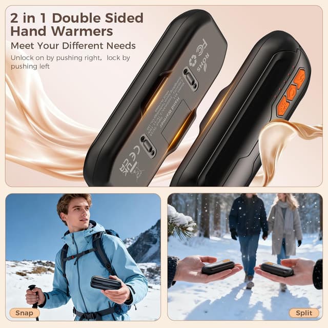 Thumbnail 4 de GARAID Scaldamani Ricaricabile 6000mAh, 5 livelli di calore