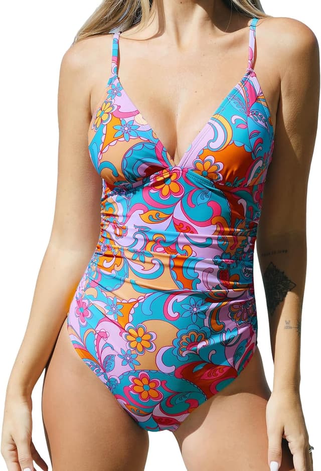 Thumbnail 6 de CUPSHE costume da bagno intero donna con scollo a V profondo e coppe morbide estraibili