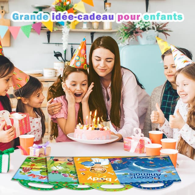 Thumbnail 6 de GUYUCOM Lot de 4 livres d'autocollants éducatifs pour 2–6 ans