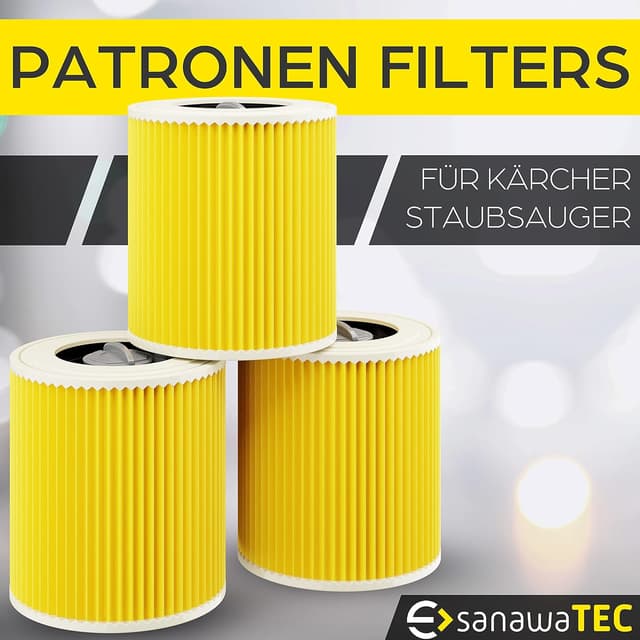 Thumbnail 5 de SANAWATEC 3x Filter für Kärcher WD3 Staubsaugerfilter