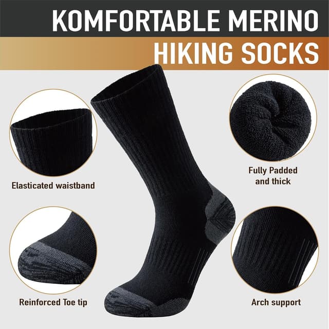 Detalle 2 de Merino wool hiking socks 3 pairs