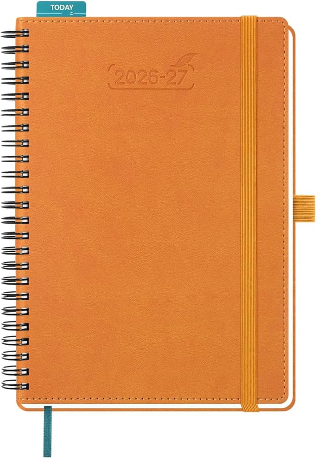 Detalle de BEZEND Kalender 2026/2027 Wochenplaner A5 (18 Monate) mit Ringbuch, Orange