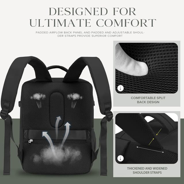 Detalle 2 de Hayayu zaino da cabina per Ryanair 40x30x20 (bagaglio a mano) da viaggio e weekend