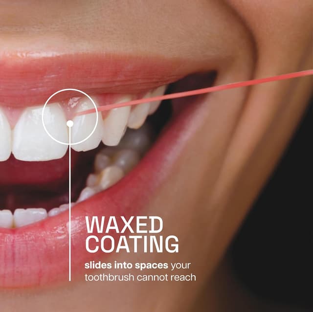 Detalle de REACH Waxed Dental Floss (Cinnamon) — Shred-Resistant Plaque Remover, 55 yd per pack (6 Pack)