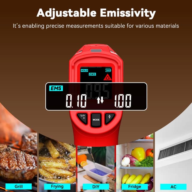 Detalle de Wintact Laser Infrared Thermometer Gun (WT313B) -50°C to 400°C for non-contact surface temperature checks