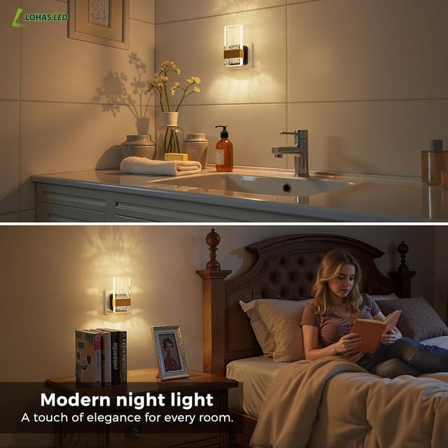 Detalle de LOHAS-LED Nachtlicht-Steckdose mit Dämmerungssensor (3000K warmweiß) – dimmbar 0–100 lm, 1 Stück