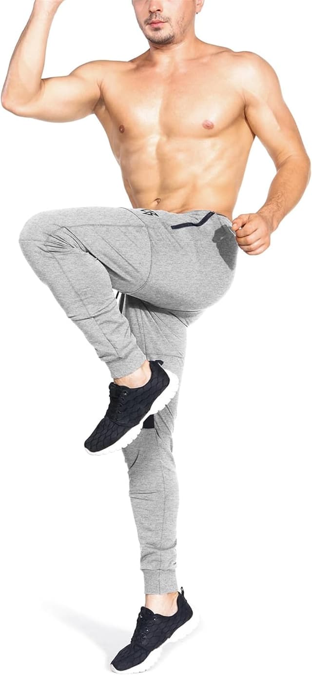 Detalle 2 de BROKIG Netz Gym Sporthose Herren Fitness Trainingshose Slim