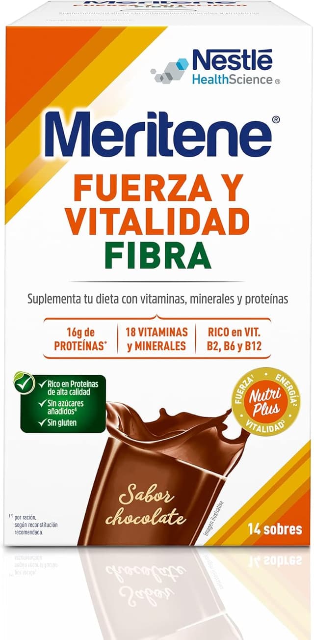 Thumbnail 1 de Meritene Fuerza y Vitalidad Fibra Chocolate 🍫 - 14 Sobres
