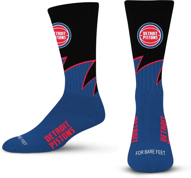 Detalle de For Bare Feet NBA Unisex Black Wave Crew Socks (Chicago Bulls) – Large