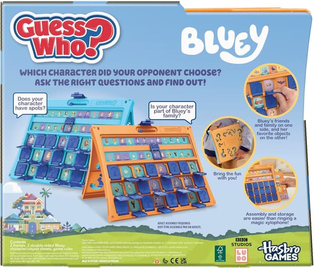Detalle de Hasbro Gaming Guess Who? Bluey Edition (Bluey Characters & Objects) Board Game for Kids, 2 Players, Travel Friendly, Ages 6+