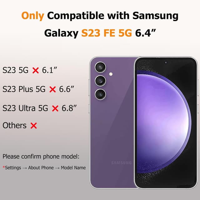 Detalle 2 de ZTOFERA Handyhülle für Samsung Galaxy S23 FE 5G (6,4 Zoll) – Silikon-Bumper mit Herzmuster, lila