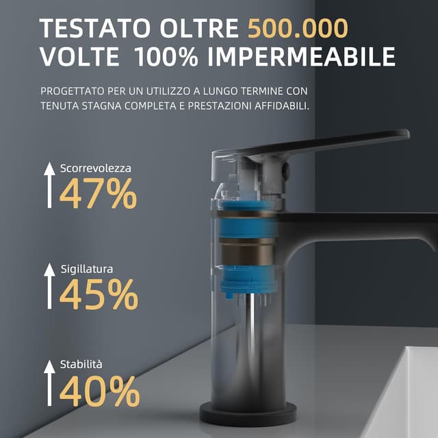 Detalle de BELZ Rubinetto lavabo monocomando nero