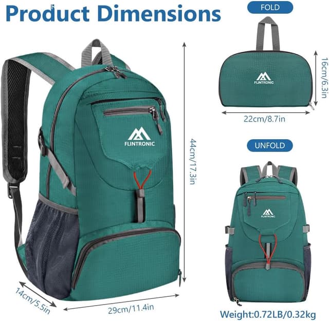 Detalle de Flintronic Zaino Pieghevole Ultraleggero 20 L impermeabile da trekking e viaggio