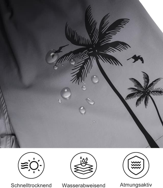 Detalle 2 de Werfami Badehose Herren Lang – Badeshorts mit Innenhose, schnelltrocknend & UV-Schutz (S–3XL)