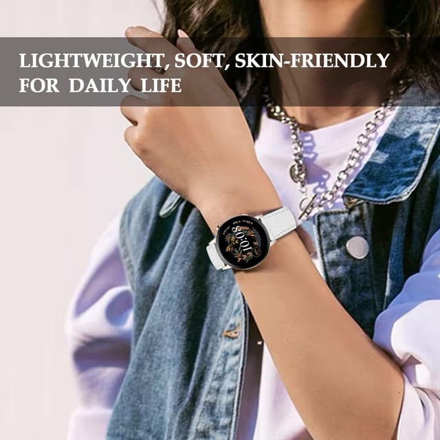 Detalle 2 de Bracelet cuir 20 mm NEMUALL compatible Huawei Watch GT 3/GT 2 42 mm et Galaxy Watch 7/6/5/4 (avec fermoir acier)