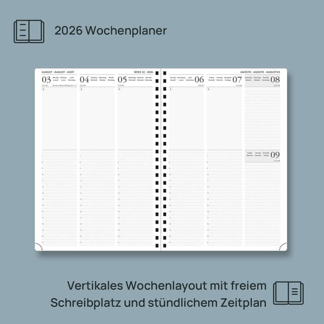 Detalle de POPRUN Kalender 2026 A4 Wochenplaner 📘