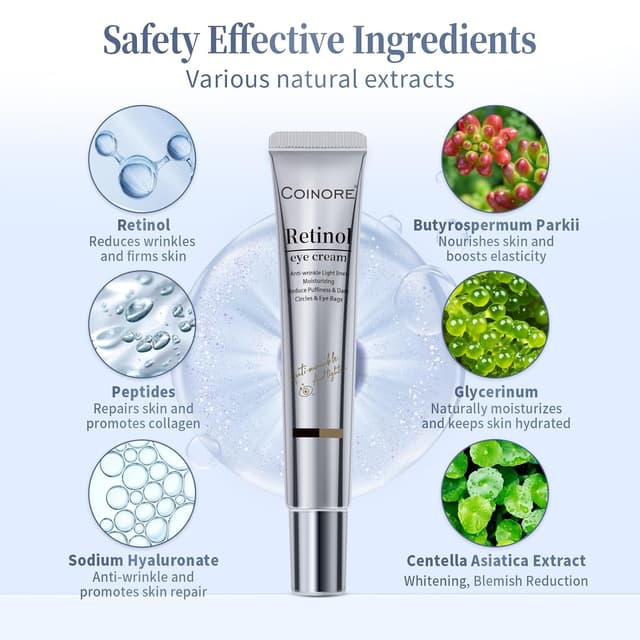 Detalle de Retinol Under Eye Cream (0.7 Fl Oz) — Anti-Aging Treatment for Dark Circles, Puffiness & Wrinkles