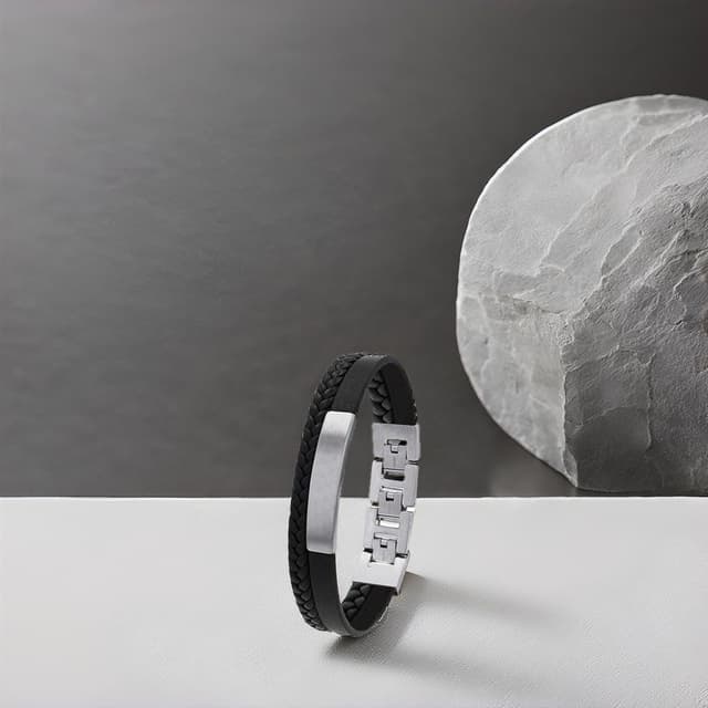 Detalle 2 de s.Oliver Armband aus Leder 18,5 cm