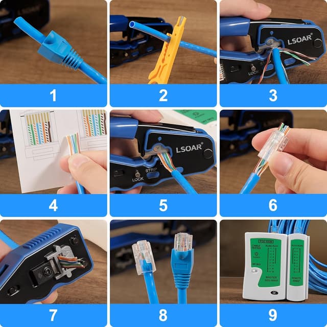 Thumbnail 5 de Lsoar RJ45 Crimp Tool Kit 50 connectors
