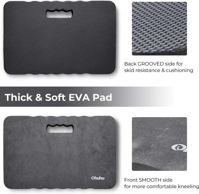 Detalle de Ohuhu Kniekissen Sitzkissen Mehrzweckkissen (43 x 28 x 4 cm) – Premium Knieschoner, Knie-Matte und Sitzunterlage, Schwarz