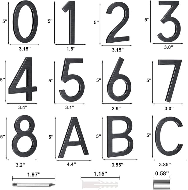 Thumbnail 6 de Numero civico nero 12,5 cm Yafimea