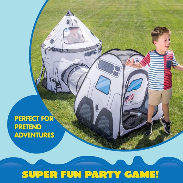Thumbnail 4 de JOYIN White Rocket Ship Pop up Play Tent Kids spaceship tent 🎪