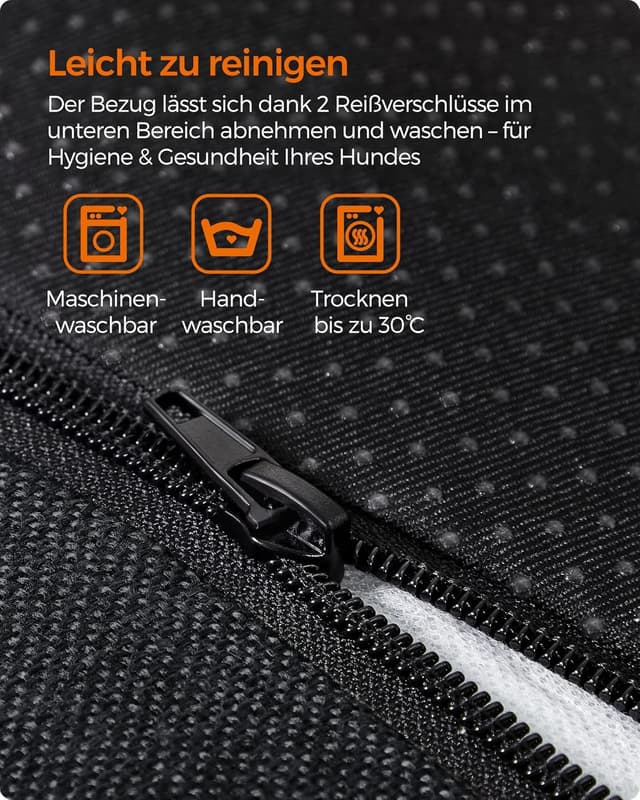 Thumbnail 6 de Feandrea Hundebett Hundekissen in Leinenoptik PGW011G01 (ca. 90 x 75 x 25 cm) – dunkelgrau, L