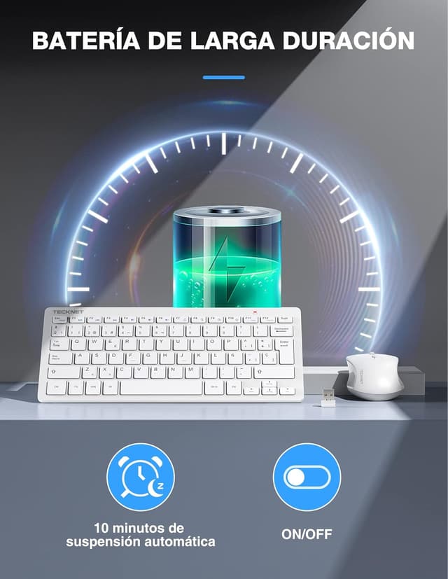 Thumbnail 4 de TECKNET Mini teclado y ratón 2,4 GHz 15 m