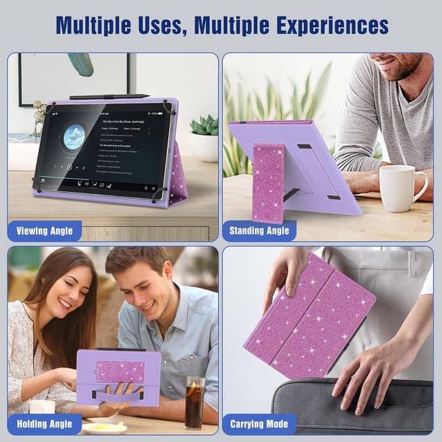 Thumbnail 6 de TiMOVO Universal Hülle für 10,1 Zoll Android-Tablets mit Stiftschlaufe (9,6–11" Touchscreens, Glitzer Violett)