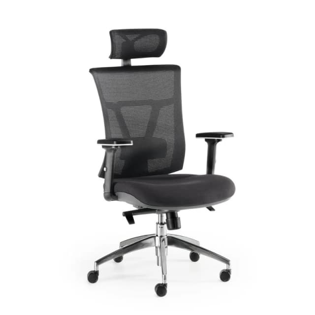 Detalle de Euromof Ankara Silla de oficina con cabecero negro