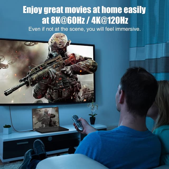 Detalle de Dbilida Glasfaserkabel HDMI 2.1 (7 m) für 8K/4K mit 48 Gbps, eARC und Dynamic HDR