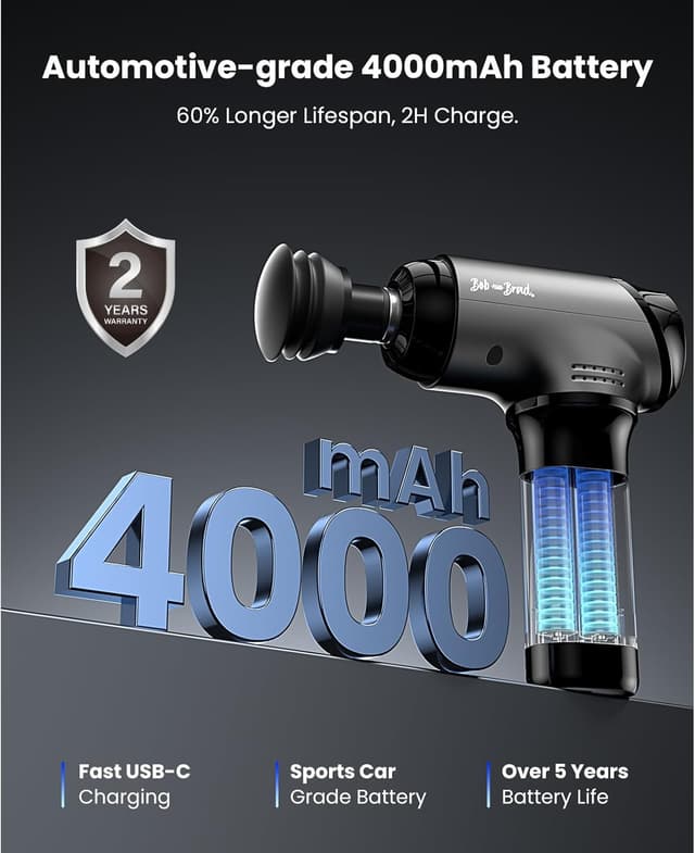 Detalle 2 de Bob and Brad T2 Pro 4000mAh deep tissue massage gun