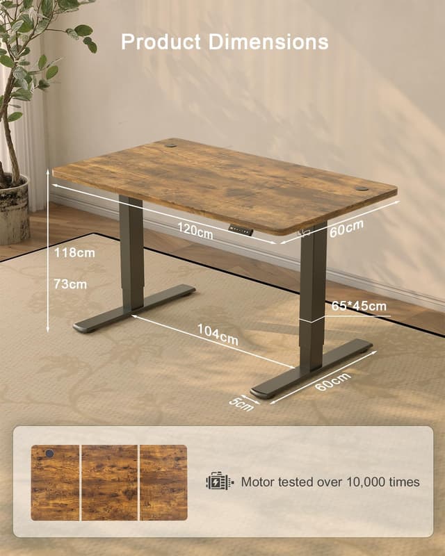 Detalle de JUMMICO 120x60cm Electric Standing Desk 1+2