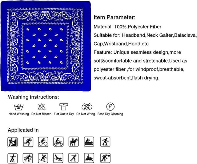 Thumbnail 4 de ISIYINER Paisley Bandanas 12-pack neck scarves 🎀
