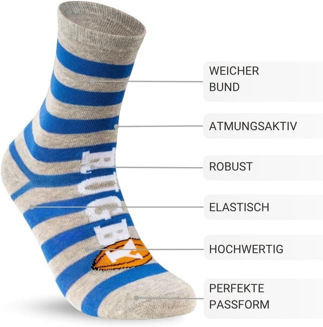 Detalle de 10 Paar Kinder Socken für Jungen & Mädchen aus Baumwolle – strapazierfähige Kindersocken für Alltag, Sport und Spiel